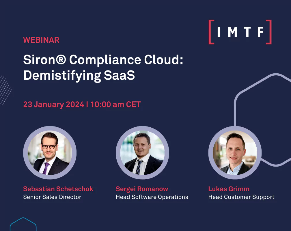 Webinar “Siron Compliance Cloud: Demystifying SaaS”