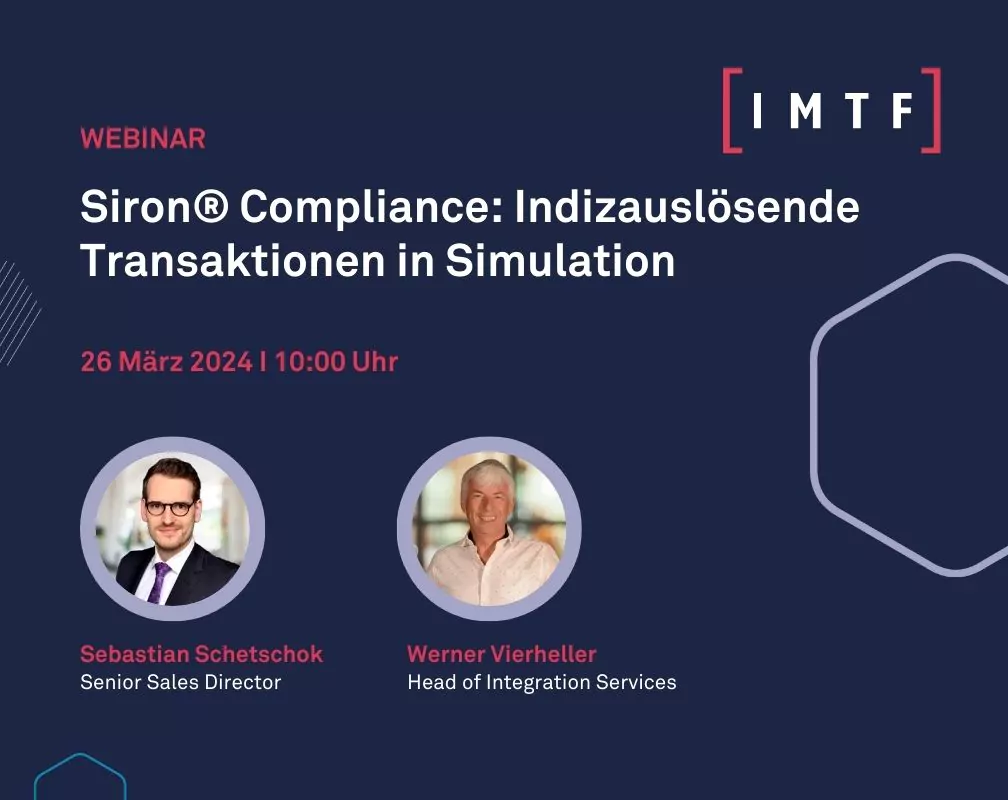 Webinar Siron: Indizauslösende Transaktionen in Simulation