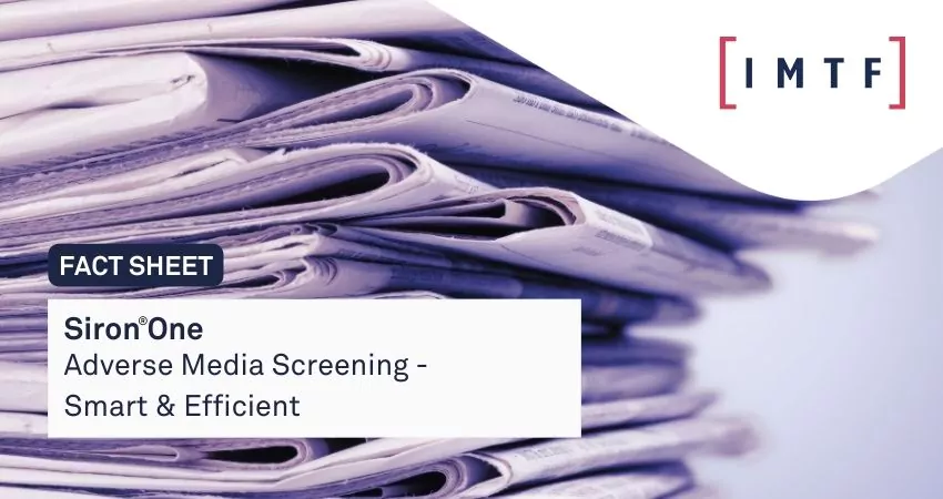 Factsheet: Siron®One Adverse Media Screening – Smart & Efficient